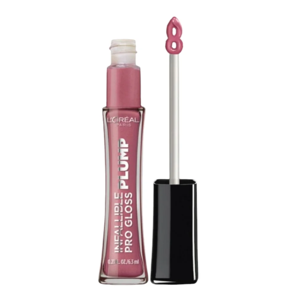2 x L'Oreal Pro Plump Lip Gloss With Hyaluronic Acid 606 Mauve Glow